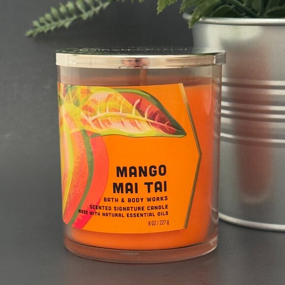 BBW Mango Mai Tai Bath & Body Works Single Wick Candle - Picture 1 of 10